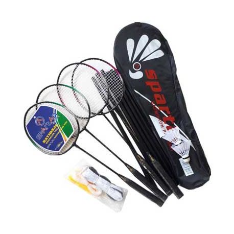 Set badminton joc dublu, cu fileu si fluturasi